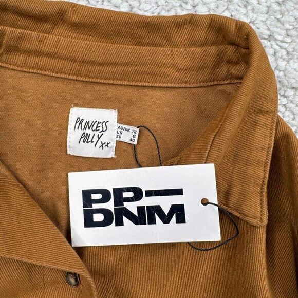 Princess Polly Neve Oversized Shacket Top Brown NEW - Picture 6 of 13